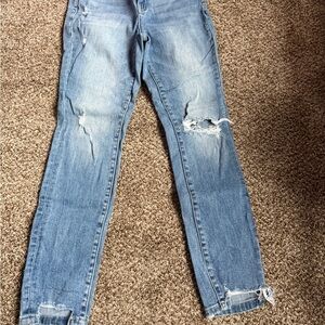 Stylish Distressed Blue Jeans